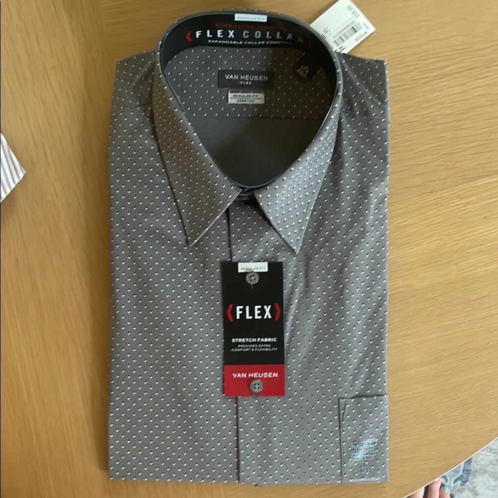 Van Heusen Men's Polka Dot Dress Shirt - Gray